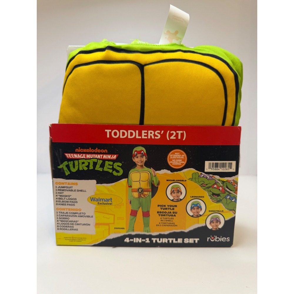 TMNT Teenage Mutant Ninja Turtles 4-in-1 Costume Set Toddler 2T Rubies Walmart